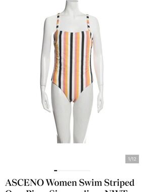 ASCENO Pink Multi-Stripe One-Piece Swimsuit